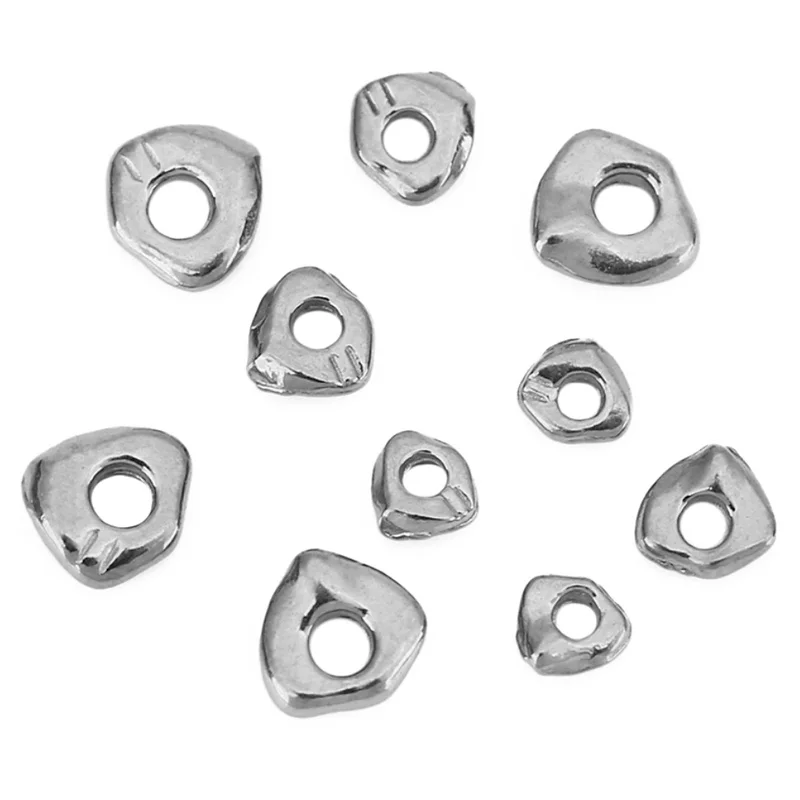 20 Stück PVD unregelmäßige 3 4 5 mm Edelstahlperlen verblassen nie Halskette Erkenntnisse Armband Spacer Perlen für DIY Schmuckherstellung – Detail 3