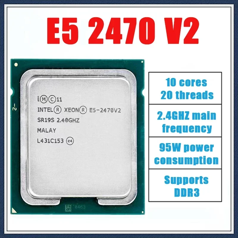 Processador de Cpu Intel Xeon e5 2470v2 e5 2470 v2 24 Ghz Dez Núcleos 20 Thread 25m 95w Lga 1356
