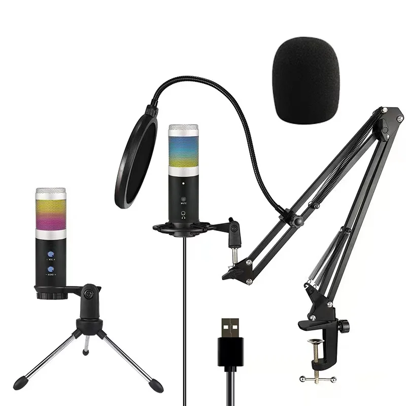 Kinglucky U830 Microphone Studio Game Live Applicable Mobile Computer Compatible with Windows\Mac OS\PS4 