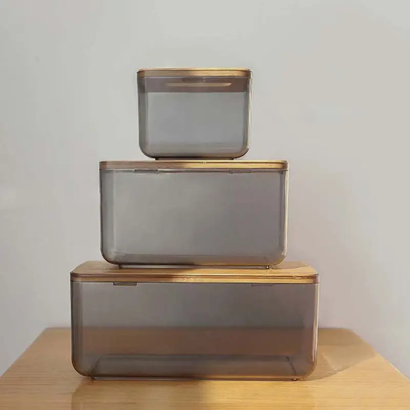 Bamboo Wooden Cover Plastic Tissue Box Paper Holder Dispenser Home Storage Case 2