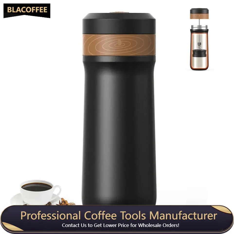 

Coffee Bottle 320ml Stainless Steel Portable Heat Preservation Hand Coffee Pot Travel Coffee Mug French Press Coffee Maker