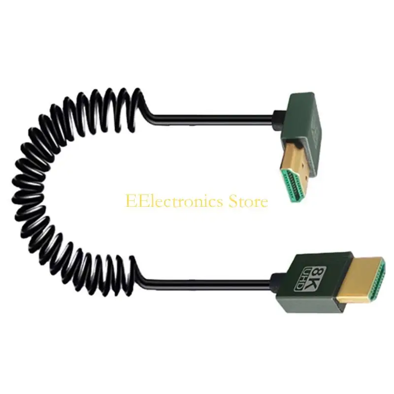 B03C 8K HDMI호환 2.1 코일 케이블, 빠른 속도 48Gbps, PC 및 게임용 금도금 케이블