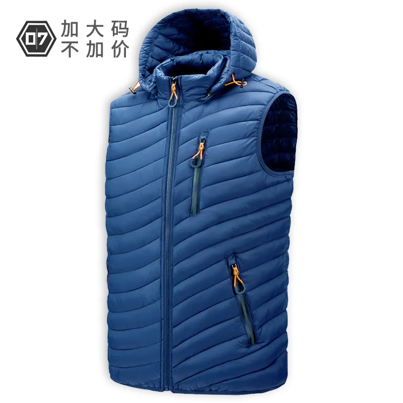 

Plus Size Men‘s Fashion Light Weight Vest Down Cottoon Bodywarmer Zipper Coat