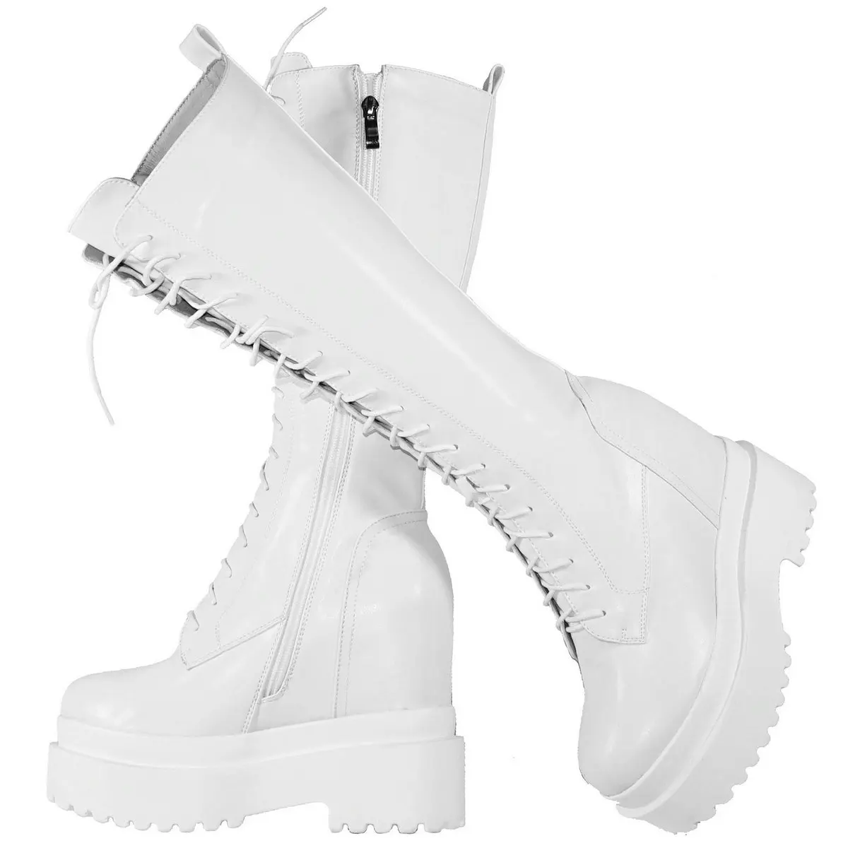 

Platform Pumps Plus Size Shoes Women Genuine Leather Wedges High Heel Boots Female Round Toe Fashion Sneakers Big Size Shoes