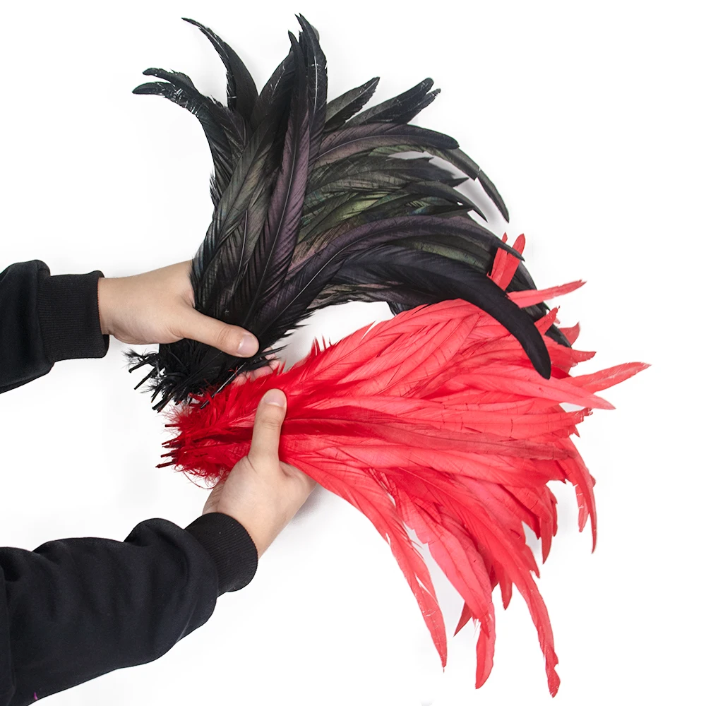 Wholesale Rooster Tail Feathers 100PCS 25-40CM /10-16inch Natural Plumes  Black Red DIY Cock Clothing Jewelry Party Accessories - AliExpress