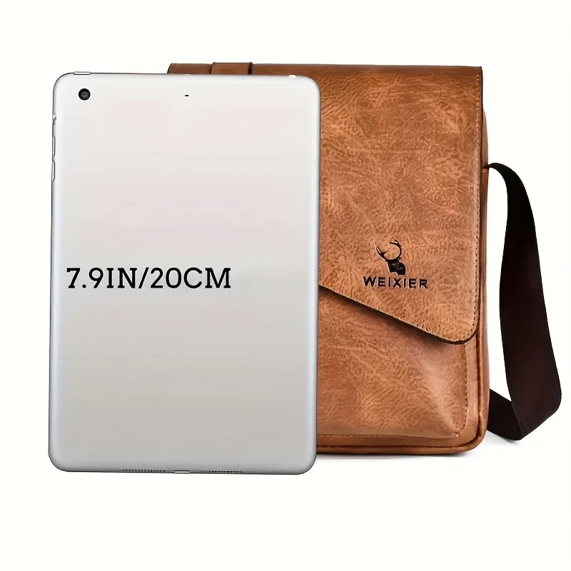 Men's Vintage Casual Crossbody Bag, Versatile Business Shoulder Bag, PU Leather Messenger Bag for Men Fashion Flip Cover Handbag
