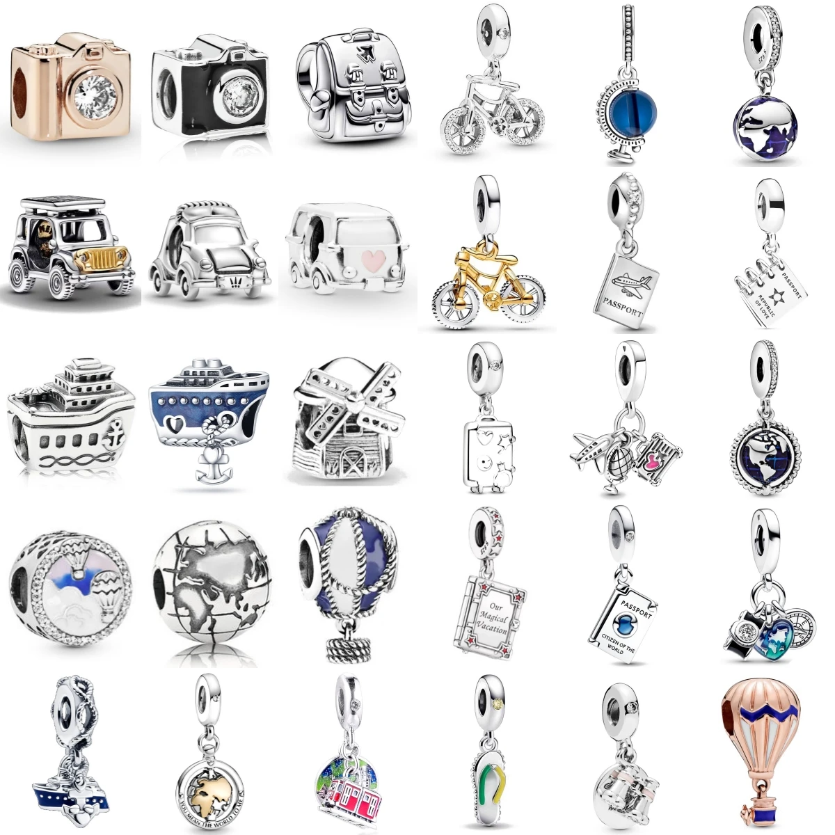 새로운  카메라 선박 뜨거운 공기 풍선 펜던트 구슬 맞는 원래 유럽의 매력 팔찌 Jewerly 액세서리