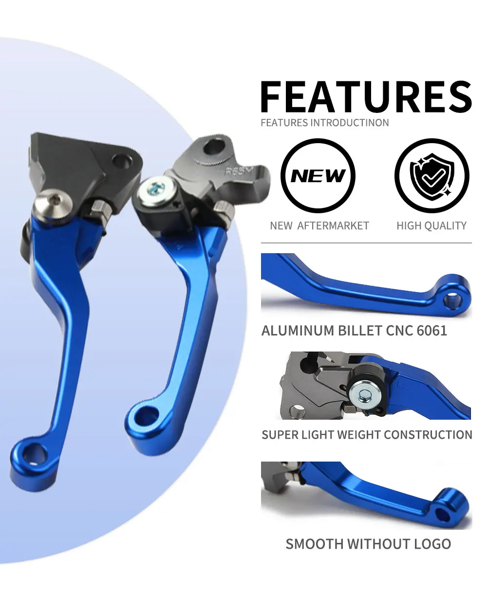 Motorcycle Clutch & Brake Levers Set For YZ125 YZ250 YZ250F YZ450F TTR250 TW225 XT250 - CNC Aluminum Adjustable Levers For Dirt Bikes