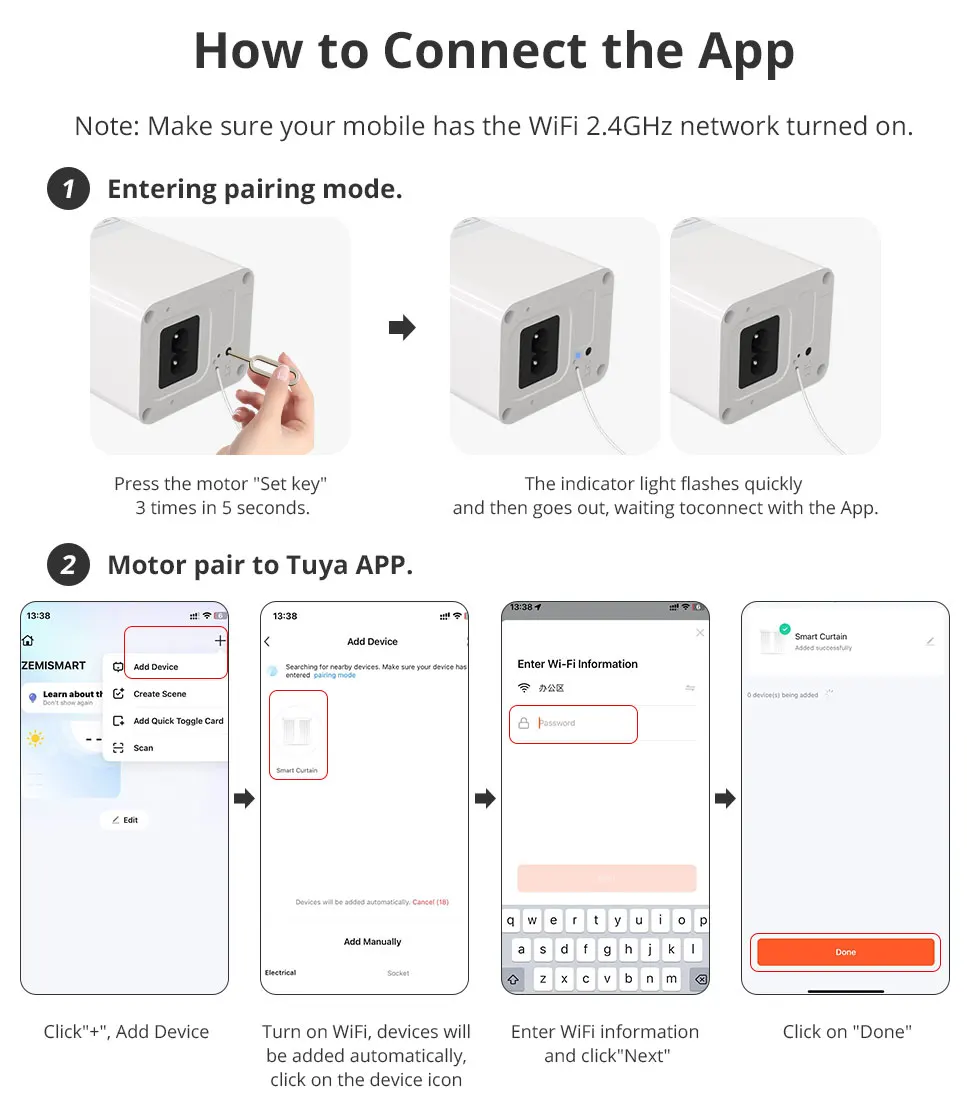 Zigbee WiFi Smart Curtain Motor for ZM87 Electric Curtain Track Sliding Rails Wo