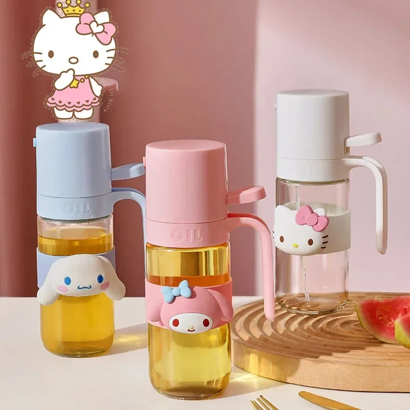 

Милый Sanrio Hello Kittys Cinnamoroll, мультяшный стеклянный спрей для масла, герметичный съедобный нефтяной банка, рождественские подарки
