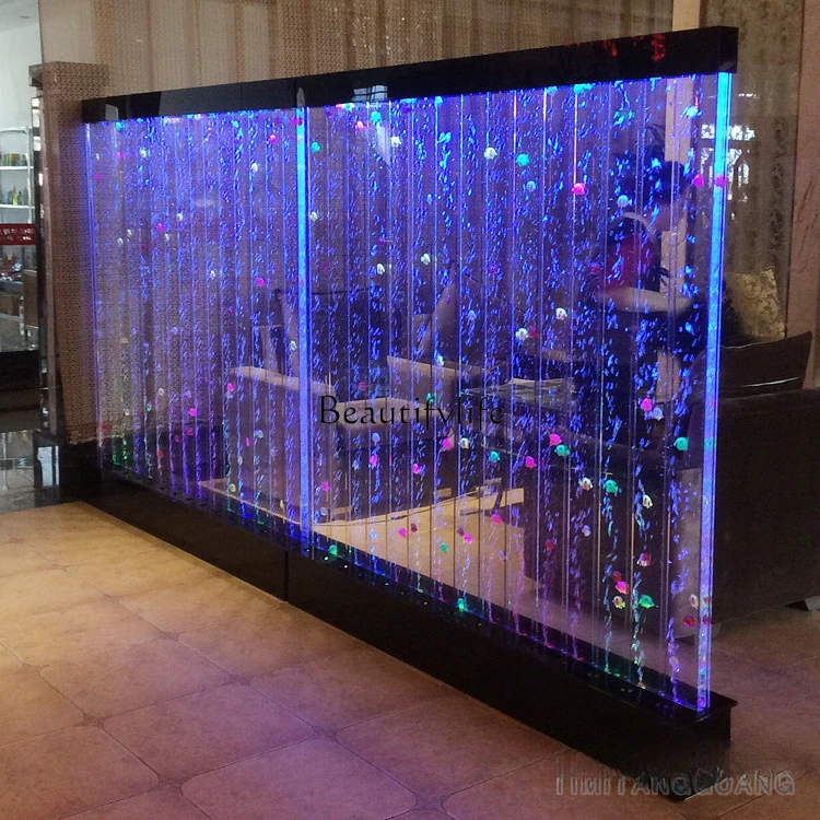 

Water Curtain Wall Water Wall Bubble Large Acrylic Screen and Partition Hallway Fish Tank Customizable Size