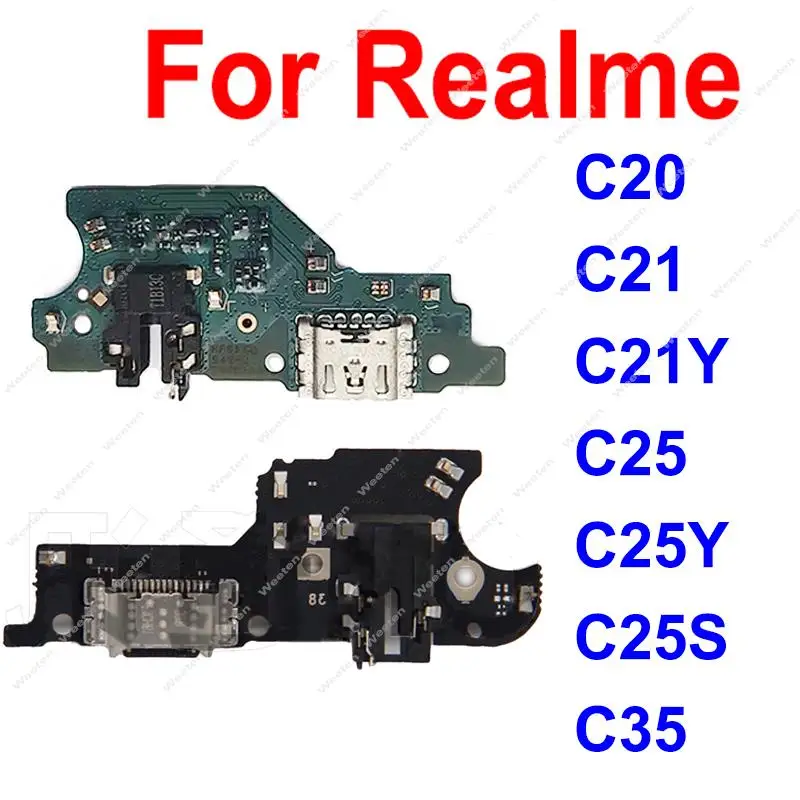 

For Realme C35 C25Y C21Y C25 C25S C20 C21 USB Charger Port Board Connector USB Charging Dock Small Board Flex Cable Parts