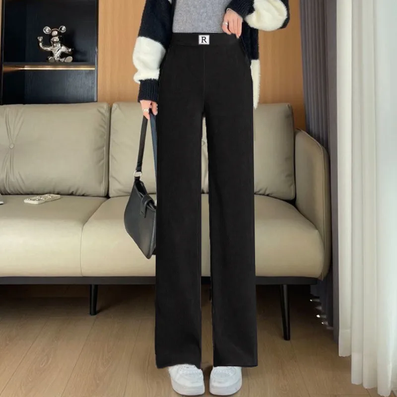 R-label wide-leg black [without velvet]