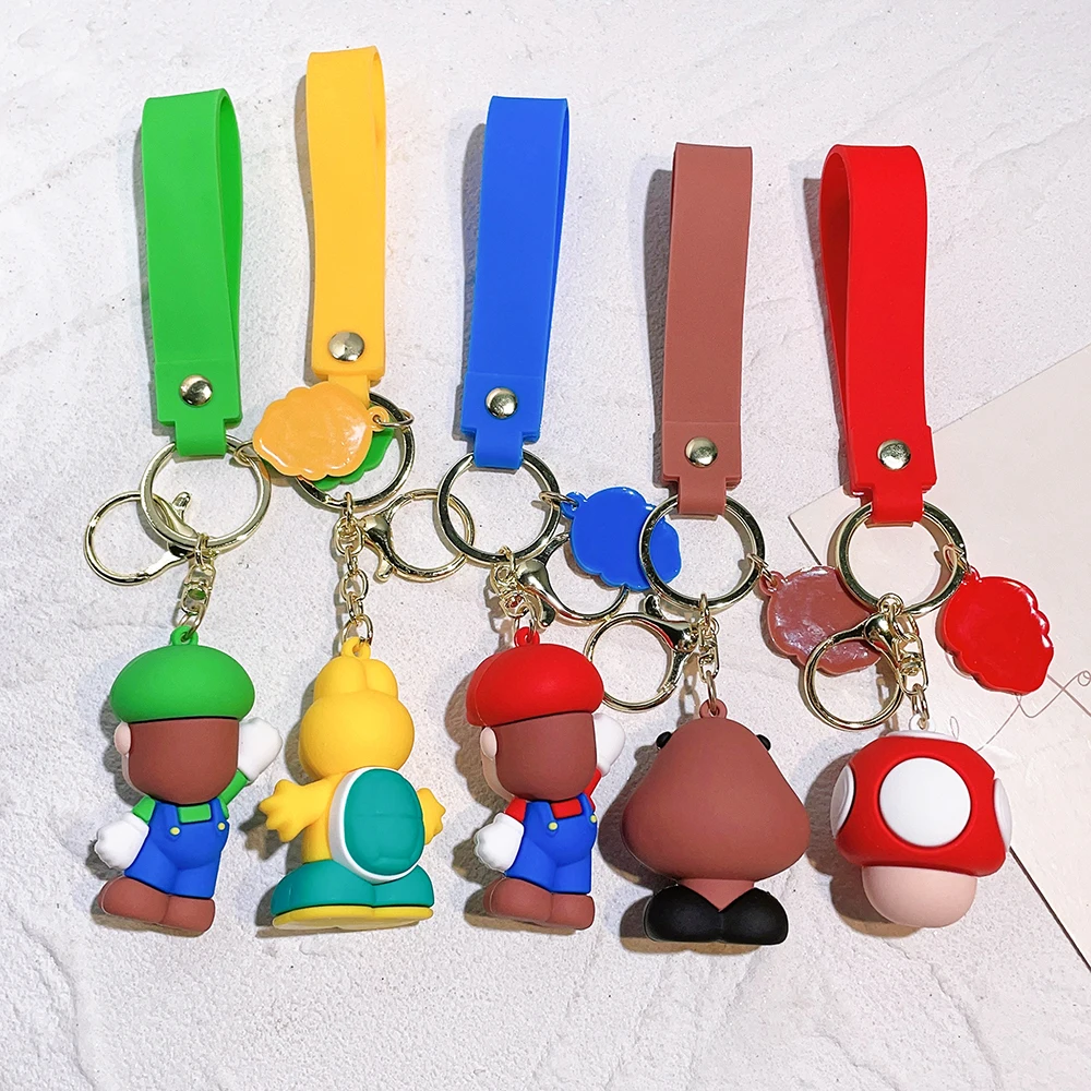 Sellena Porte-clés Super Mario Bros en caoutchouc PVC souple