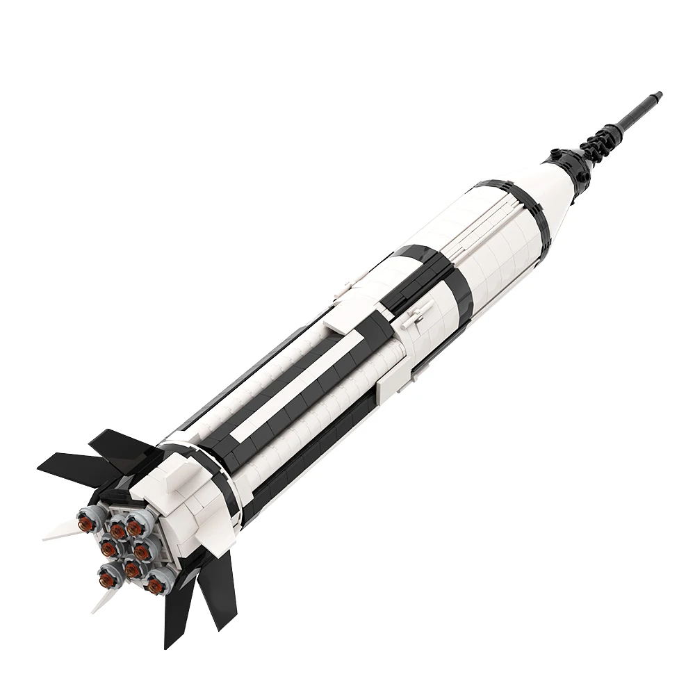 Gobricks Moc Saturn 1B 110 Scale Booster Carrier Rocket Building Block Set Interstellare Exploring Universe Education Brick Toys