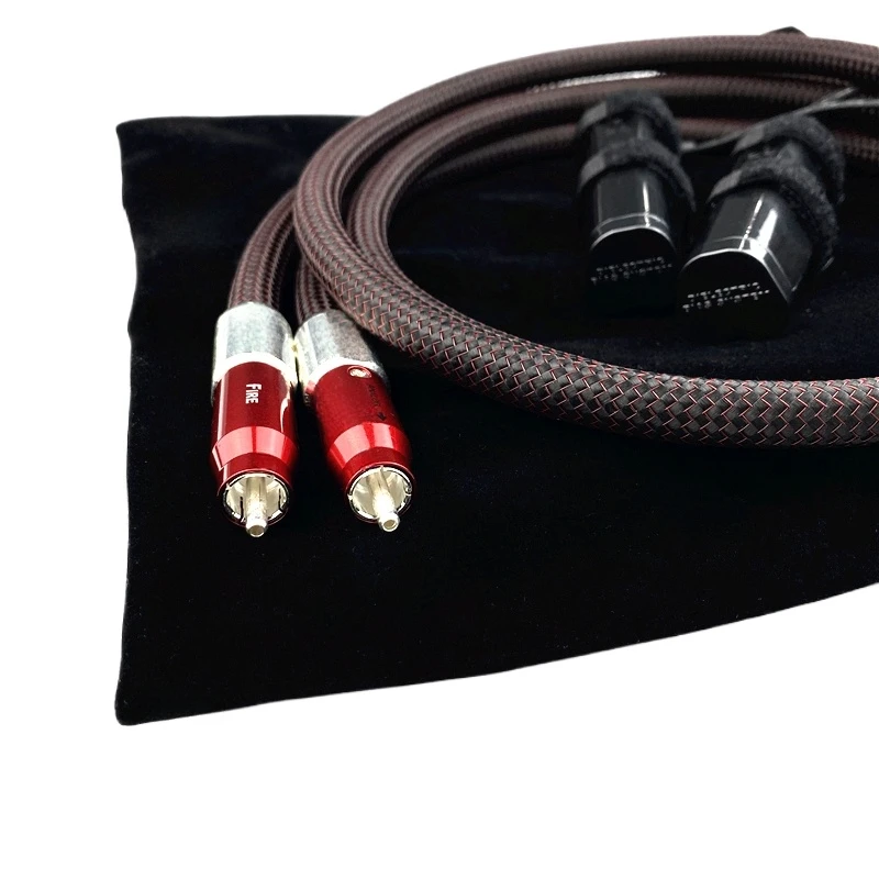 Pair Hi-end Fire RCA Cable PSS Silver HiFi Audio Signal Line for Amplifier CD Player