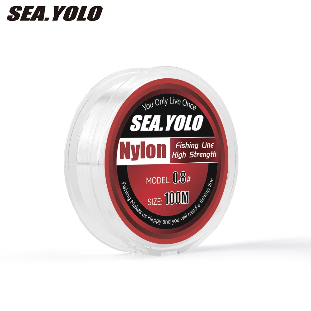 Sea.Yolo Imported 100m High-grade Crystal Nylon fishing line Transparent Level Main Line Sub-line Fishing Accessories