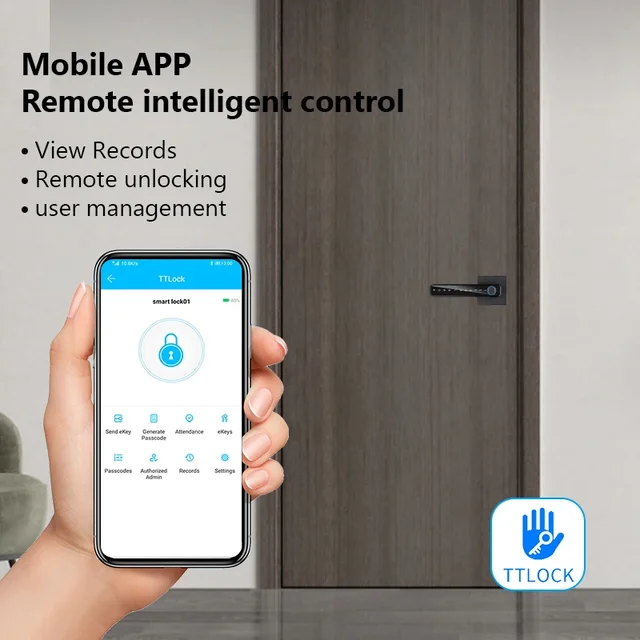 Biometric Fingerprint Smart Home Door Lock Password Electronic Digital Lock TUYA/TTLOCK/No APP Control Entry Door Knobs Lock 2