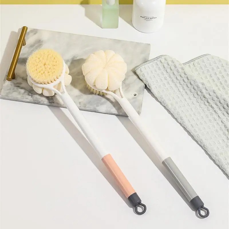 Vive Luffa Rückenwäscher – Langstielige Körperbürste Mit Hand-Luffa Für Schonendes Peeling In Dusche Und Bad