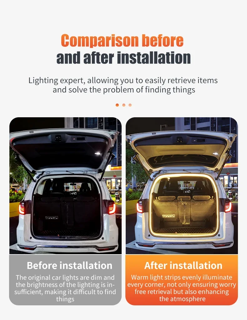400CM Dynamisches Kofferraum-Fließlicht für SUV/MPV PVC Flexibler Auto-Scanlichtstreifen LED Dekorative Lampe Universal für 12V – Detail 2
