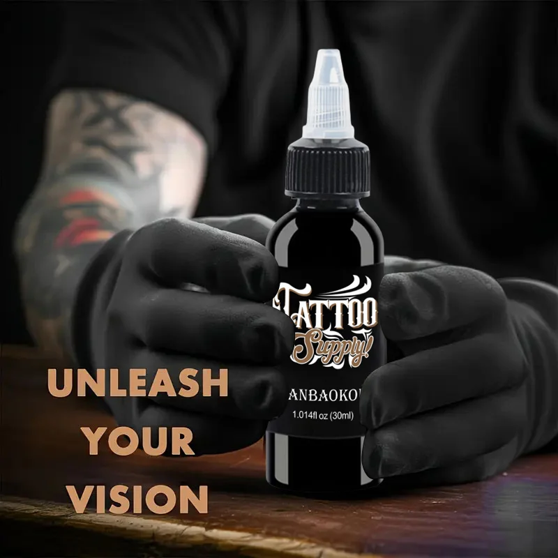 2 Pezzi 30ml Inchiostro per Tatuaggi Rosso/Nero, Pigmento per Disegno Artistico, Inchiostro Semi-permanente per Trucco, Forniture per Tatuatori - immagine 6