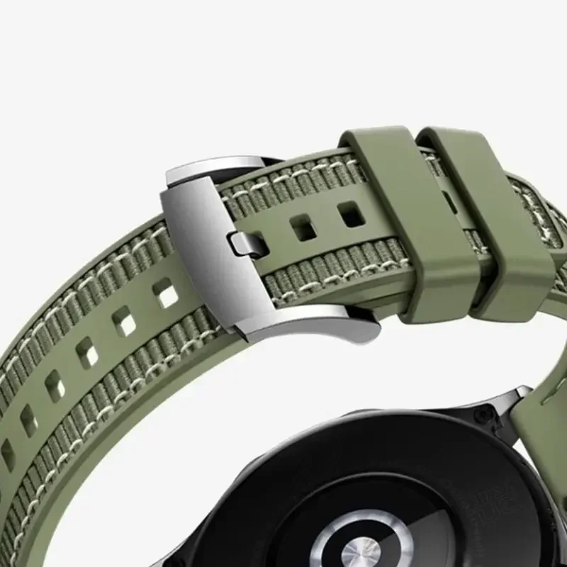 22mm Composite Silicone & Nylon Braided Watch Strap