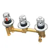 3 Way Diverter Shower Waterfall Bathtub Thermostat Faucet One Piece Square 3 Handle Knobs Bath Shower Mixer Tap 2