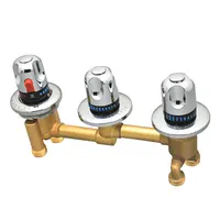 3 Way Diverter Shower Waterfall Bathtub Thermostat Faucet One Piece Square 3 Handle Knobs Bath Shower Mixer Tap 2