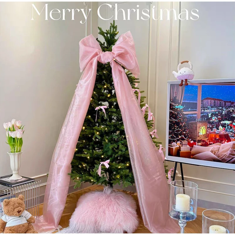 2 m großer Weihnachtsschleifen-Anhänger, Perlengarn, Schleife, Weihnachtsbaum-Dekoration, Hochzeit, Geburtstag, Party-Dekoration – Detail 10