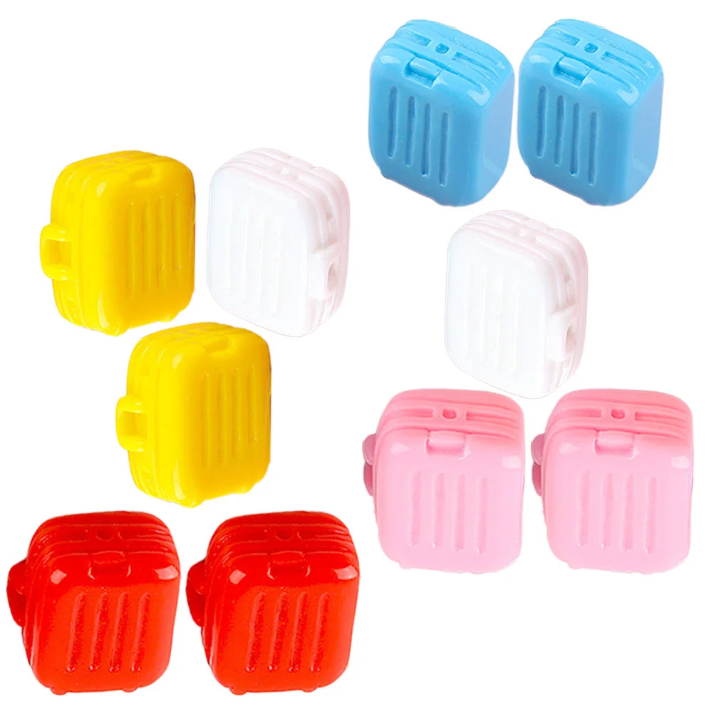 

10 Pcs Baby Micro Scene Suitcase Mini Suitcases Toys Plastic Micro-scene Adornment