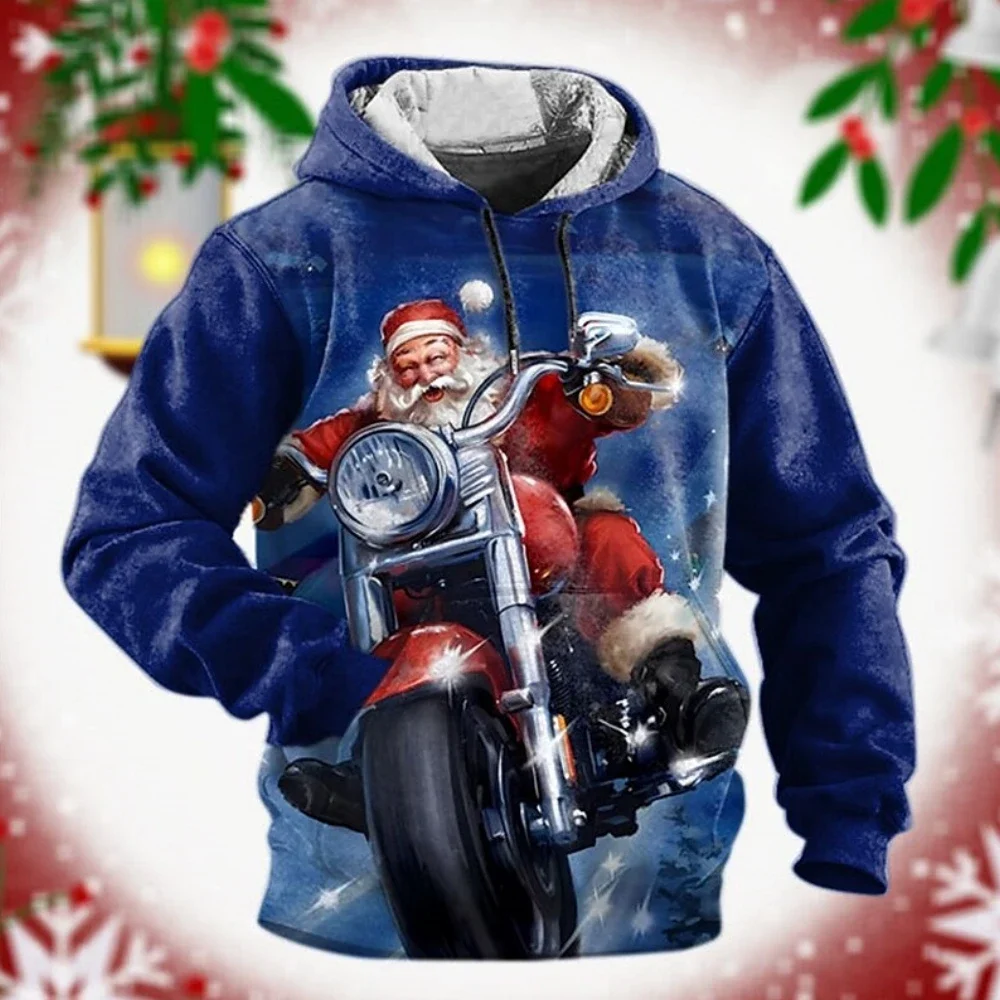 

Graphic Santa Claus Merry Christmas Casual Vintage Retro Men's 3d Print Hoodie Pullover Sports Outdoor Holiday Going Out Hoodies