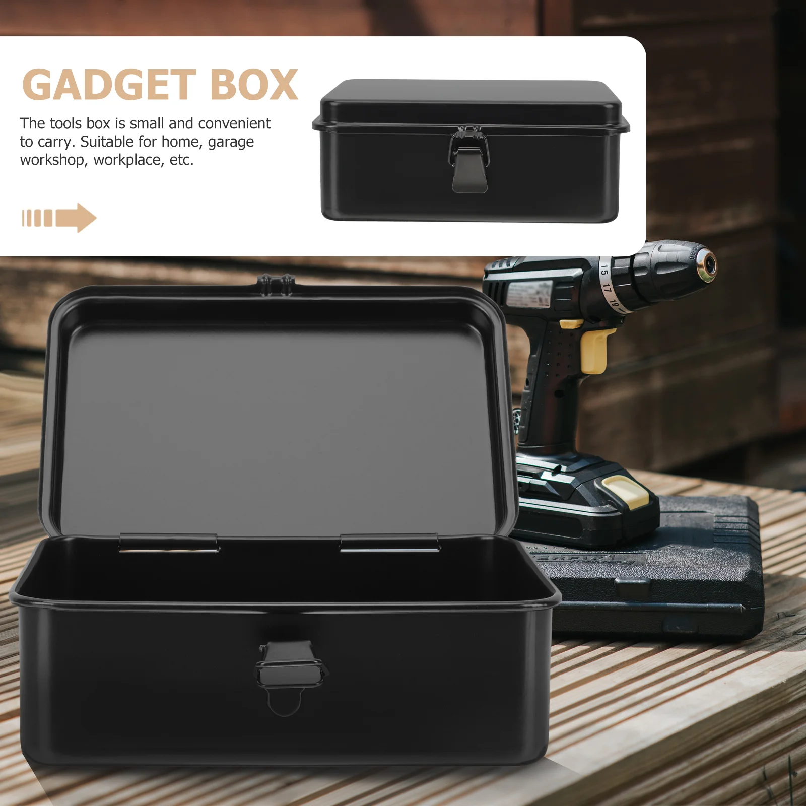 Toolbox Organization Organizer Metal Boxes Black Hot Blast Wood Furnace Parts Travel 6