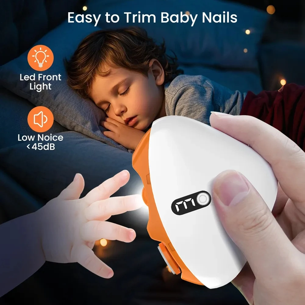 Electric nail clipper Automatic Anicure Trimmer with light adult baby fingernail toe scissors pedicure polishing