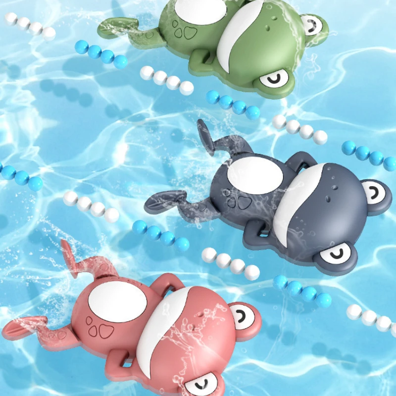 

Baby Bath Toys Cute Frogs Clockwork Bath Toy Swimming Bathroom Wind Up Toys for Toddlers Boys Girls Infants 0-3 Years