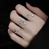 Zircon Initial A-Z Letter Ring For Women Metal Adjustable Opening Ring Name Alphabet Female Wedding Gift anillos mujer