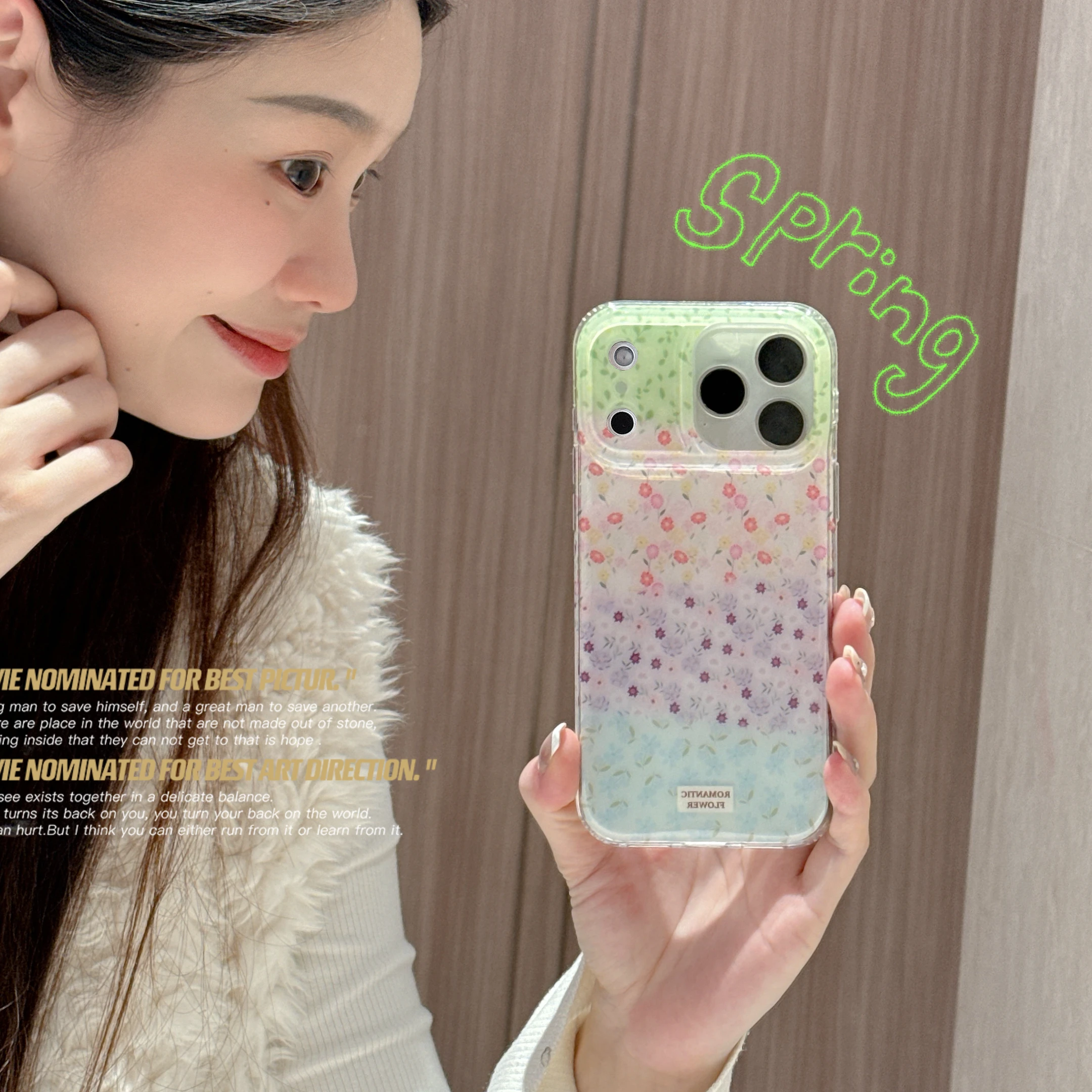 Romantic Floral Gradient Pastel Flower Print Minimalist Phone Case Back Cover