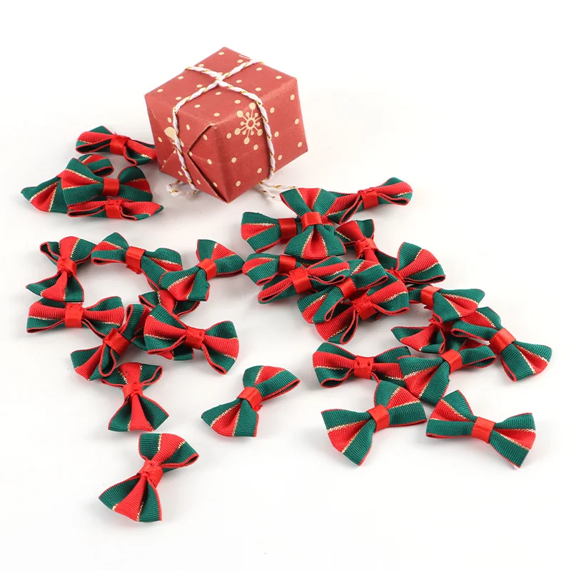 (30 pcs/pack) 22 * 38mm Christmas Decoration Grosgrain Ribbon Bow Korean Hair Decorations Gift wrapper Handmade DIY Originality