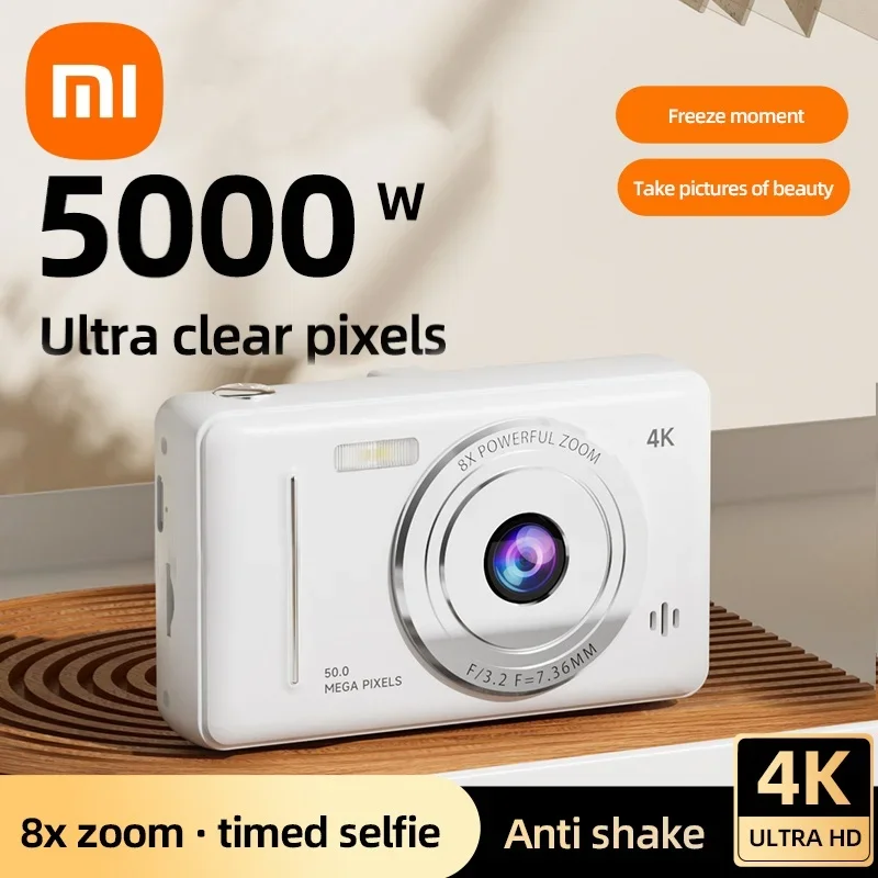 Digital camera Xiaomi 4k Digital Camera Retro CCD Portable Camera 50 Million Pixels Auto Focus Entry-level Dual Flash Student CCD