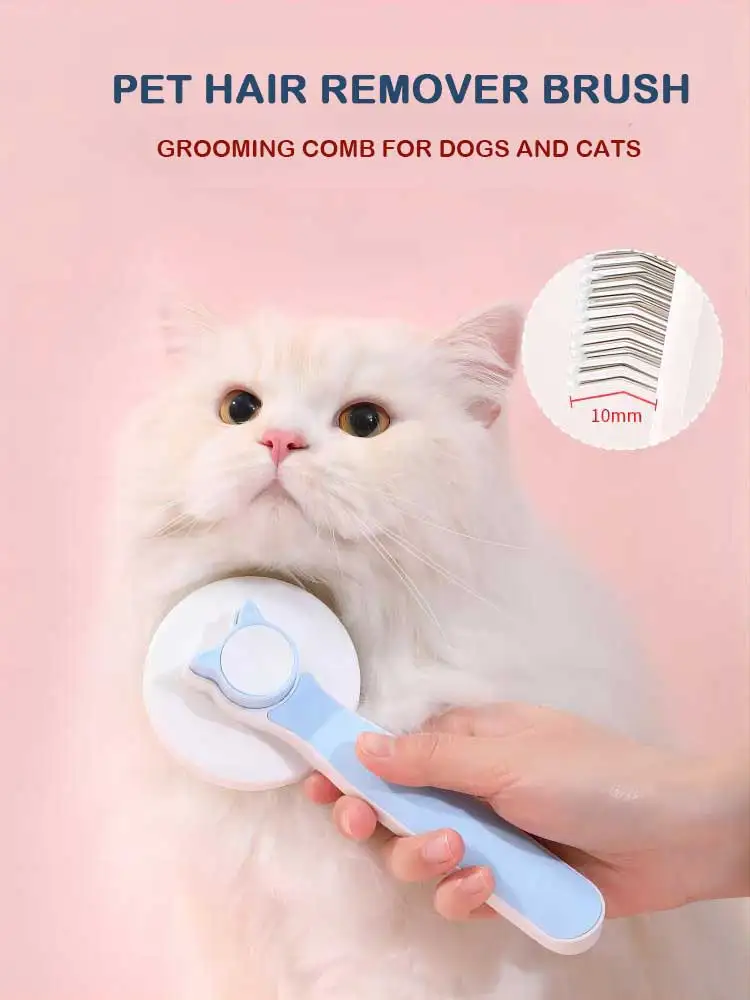 반려동물 털 제거 브러시, 개 및 고양이용 그루밍 빗, 원 클릭 자동 쉐딩, 반려동물 미용 도구