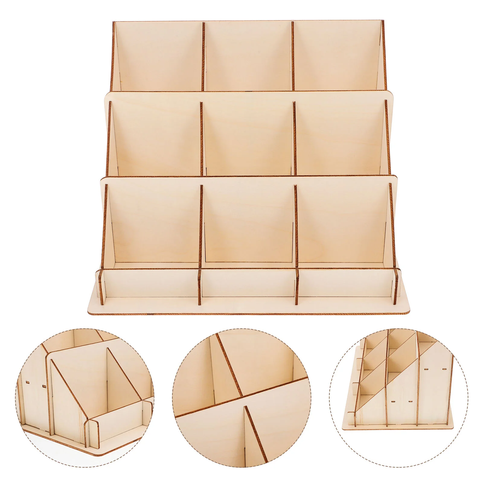 Wooden Card Display Stand Retail Racks Postcard Shelf Business Cards Wood Construction Spacious Design Material
