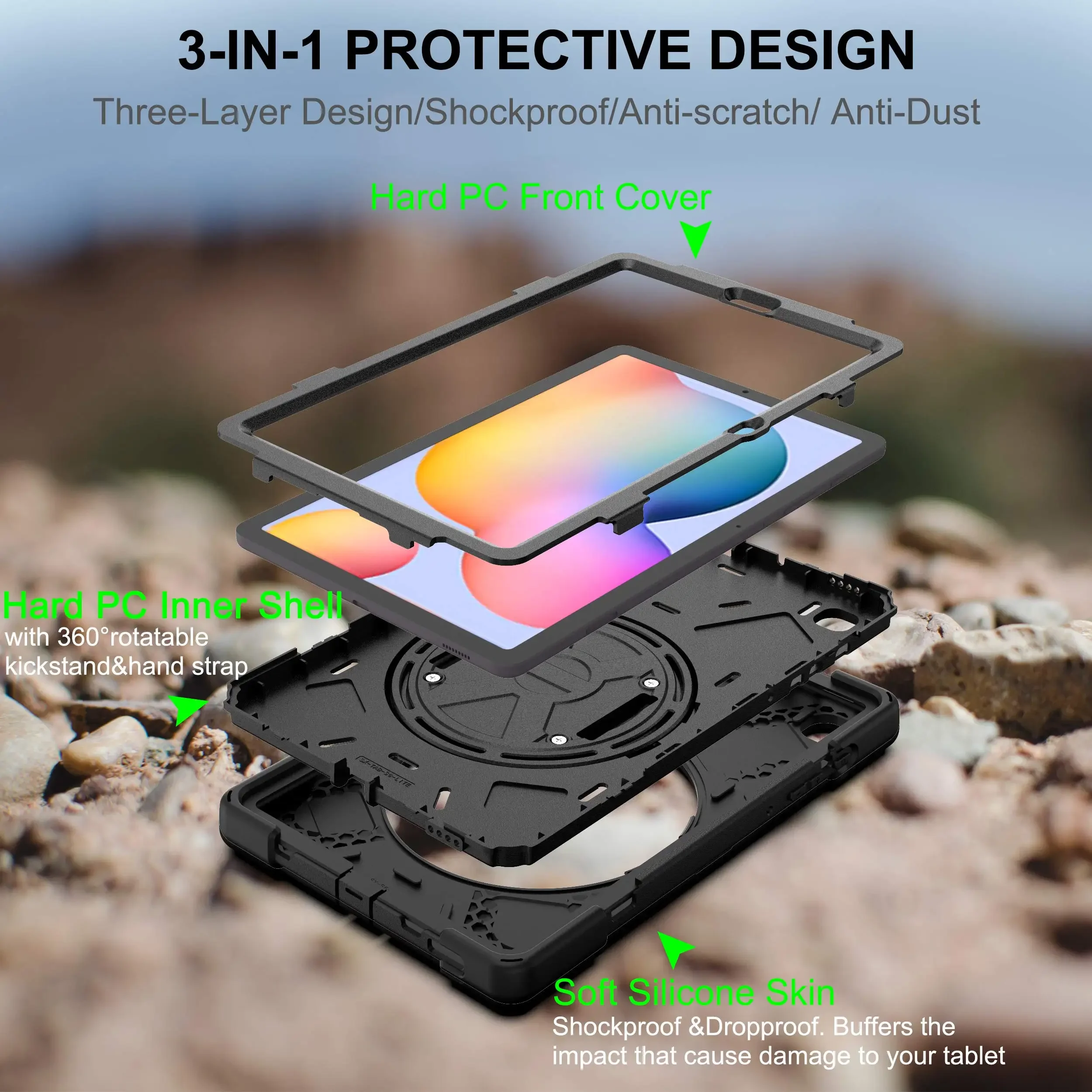 Lidar com Alça de Ombro para Samsung Galaxy Tab s6 Lite Capa Resistente à Prova de Choque 10.4 2023 2023 P619 P610 P615 - Imagem 6