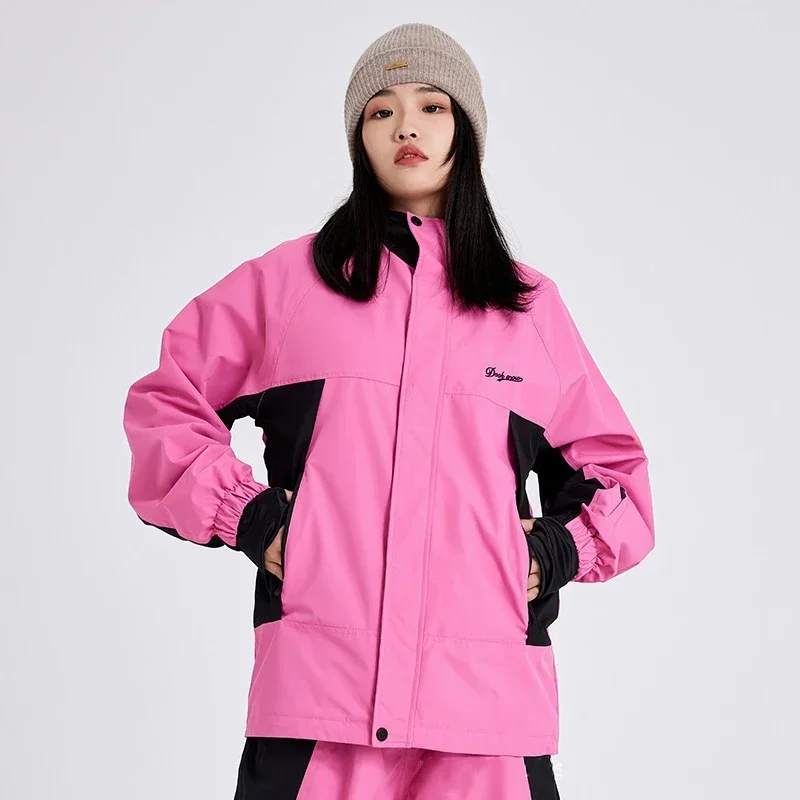 New Winter Warm Outdoor Sport Hooded Ski Jacket Windproof Waterproof Zipper Snowboarding Coats Polyester Woman Outerwear