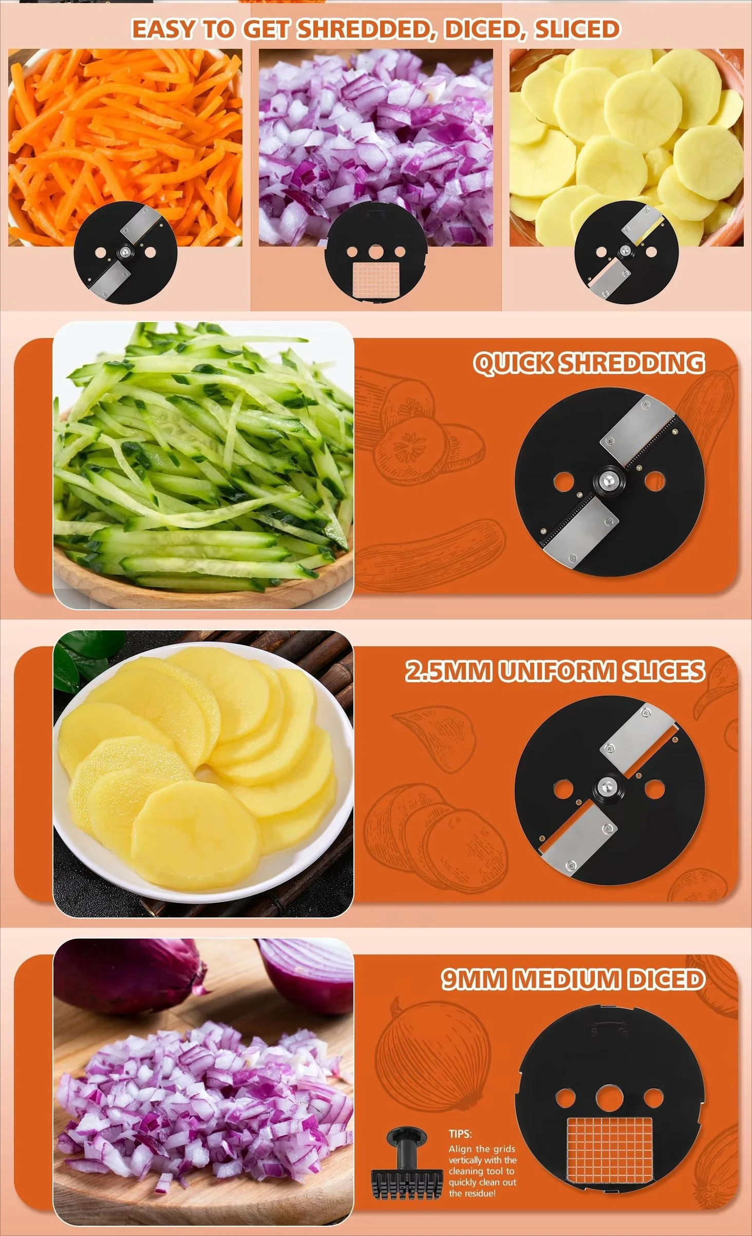 3 في 1 قطاعة الخضار الأوتوماتيكية والبصل والزوجة ا...