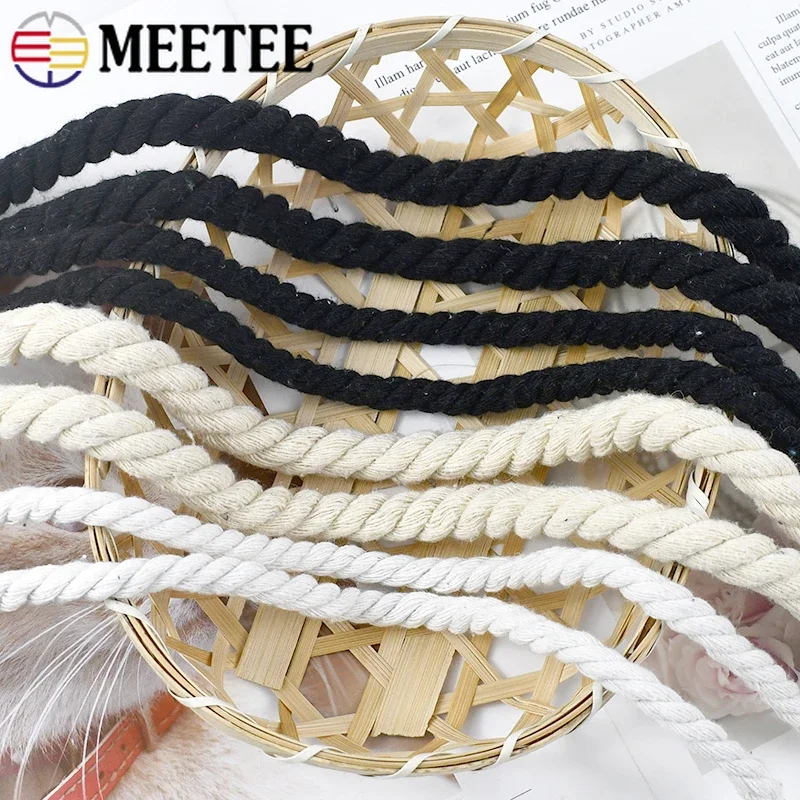 5/10Meters Durable Natural Cotton Cord High Tenacity Twisted Rope for Bag Decoration Macrame Cords DIY Home Textile Accessories