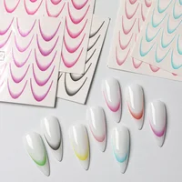8pcs Gradient French Nail Art Stickers Ink Blooming Wave Line Water Transfer Sliders Decals DIY Ombre Manicure Decorations Foils 2
