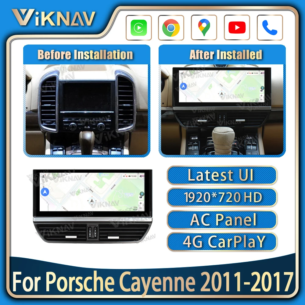 

android auto Head Unit GPS Navigation For Porsche Cayenne 2011-2017 wireless Carplay Multimedia Video Player Car Radio