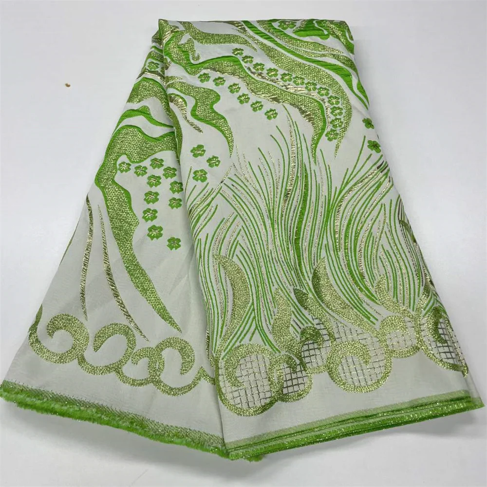 

2023 Latest High Quality African Nigerian Jacquard Lace Fabric Organza Embroidery Lace Party Dress Brocade Jacquard Laces RC1107