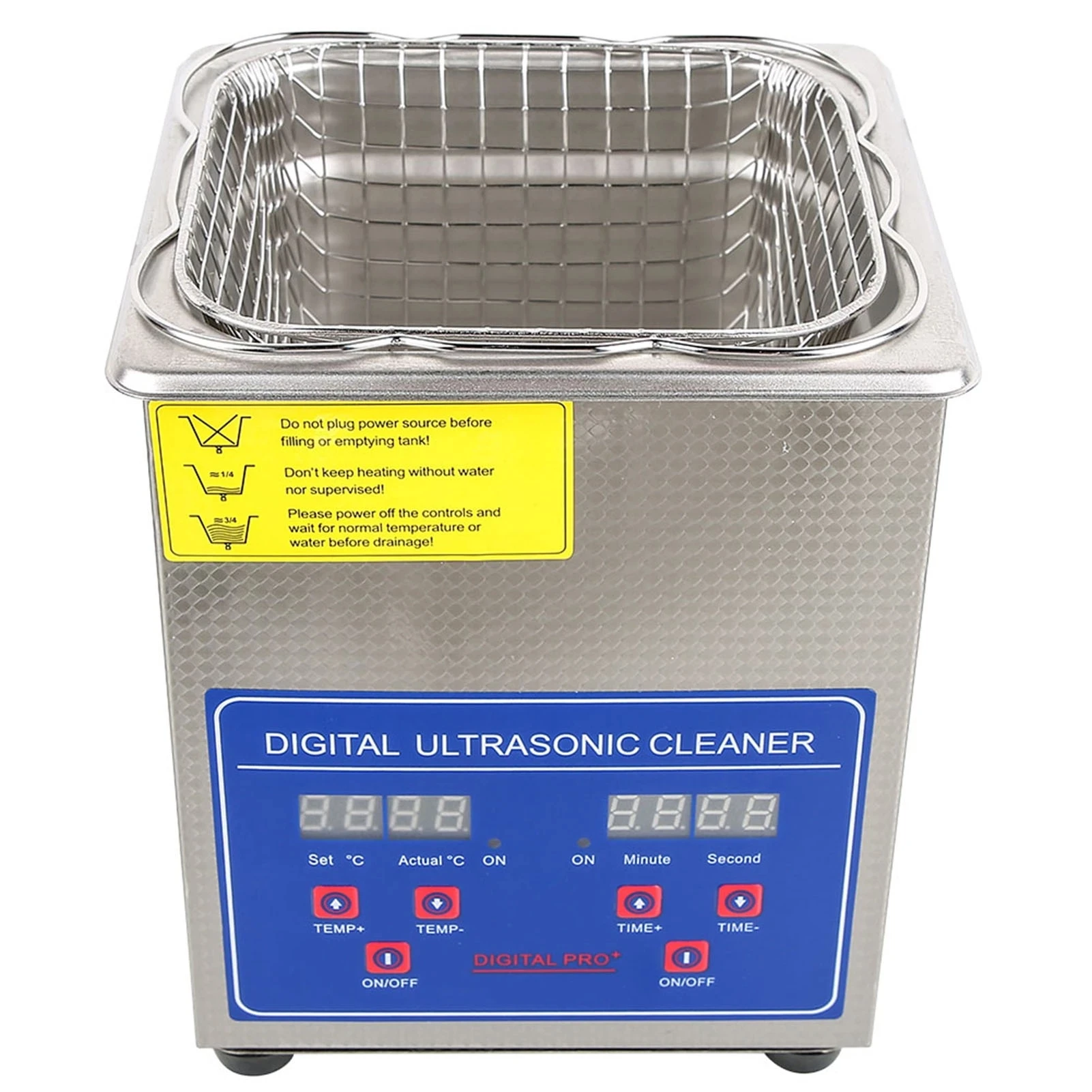 2LPS10AUltrasonicCleanerDigitalTimerStainlessSteelBathJewelryGlassesWatchCleaning