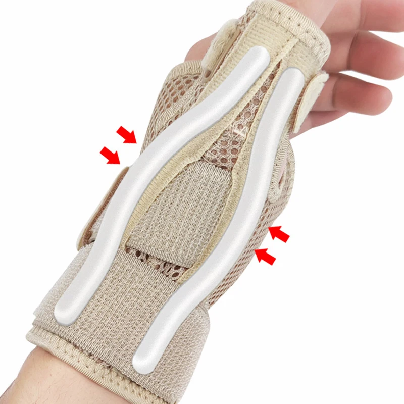 

1pc Flexible Splint Wrist Thumb Support Brace For Tendonitis Arthritis Breathable Thumb Protector Guard Fits Right And Left Hand