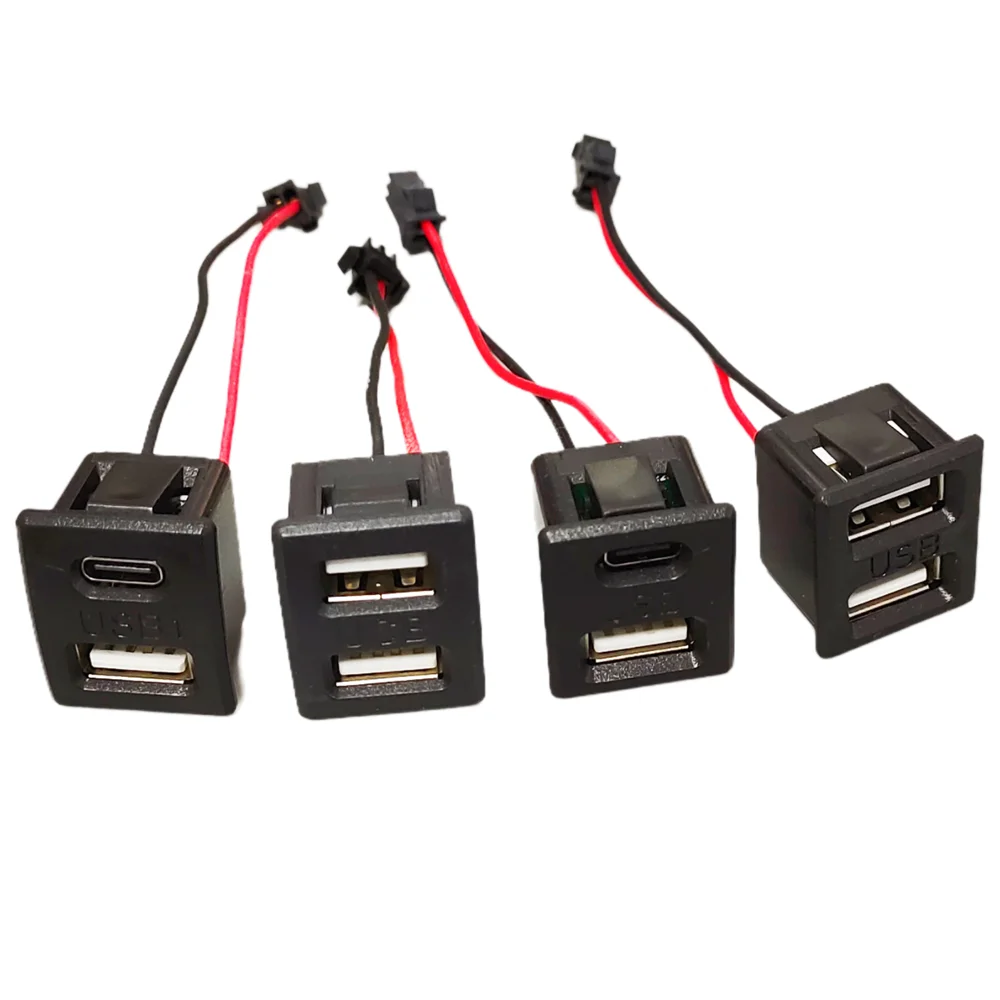 Doppelschichtige USB-Buchse Typ-C Buchse A USB-Lampenanschluss Ladebuchse mit JST SM Kabelanschluss